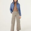 Down jacket with ribbed knit cuffs