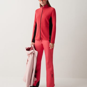 Padded ski pants with adjustable waist