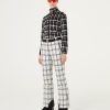 Padded ski pants with check print
