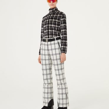 Padded ski pants with check print