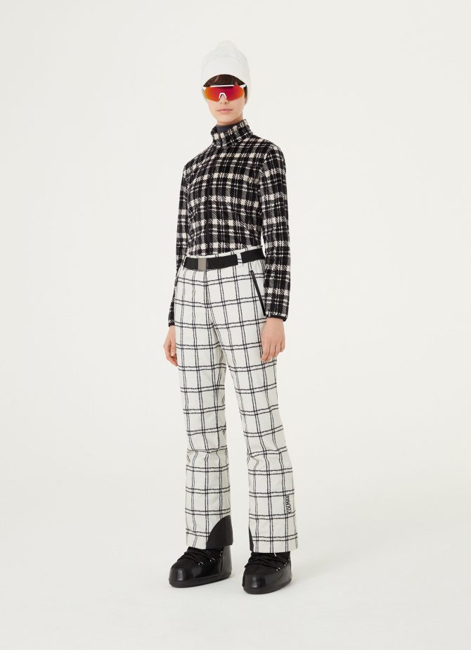 Padded ski pants with check print