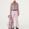Padded ski pants with check print
