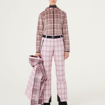 Padded ski pants with check print