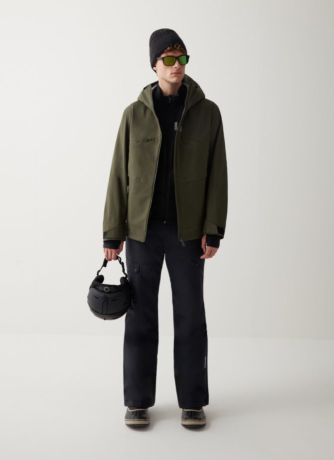 Padded ski pants with side pocket