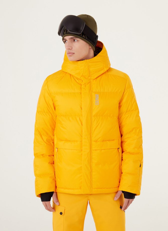 Puffy ski jacket in ripstop fabric