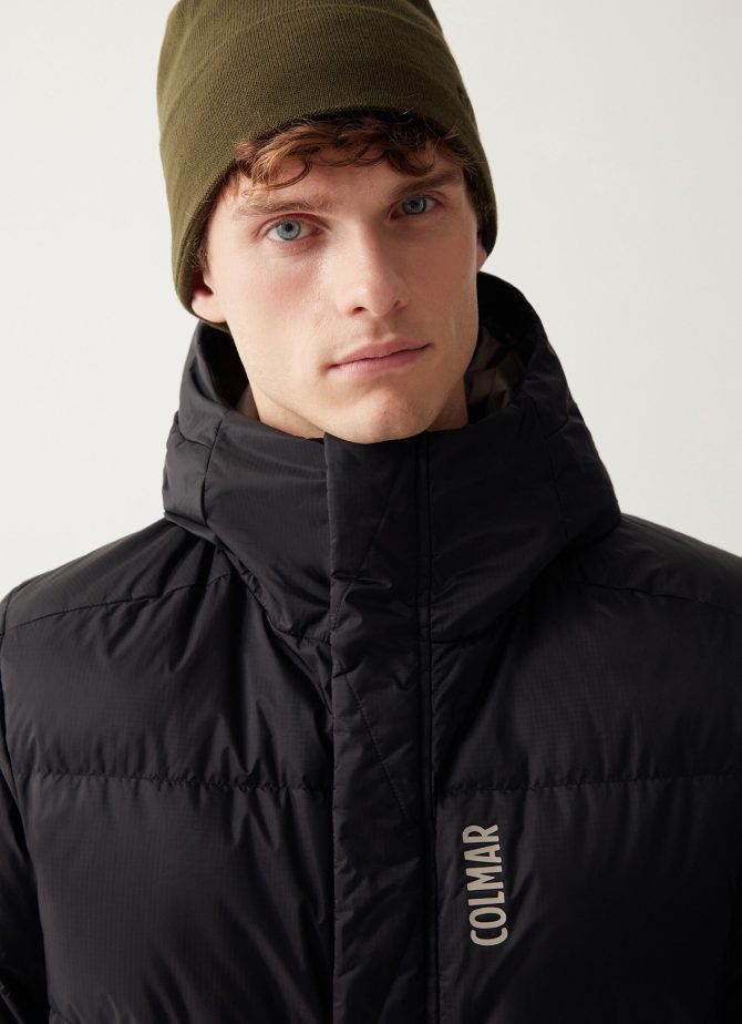 Puffy ski jacket in ripstop fabric