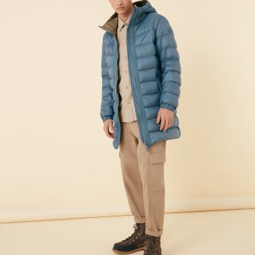 Recycled Essentials hooded long jacket