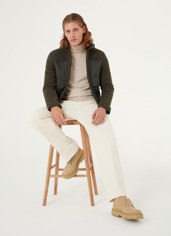 Wool cloth jacket with nylon inserts - Image 2