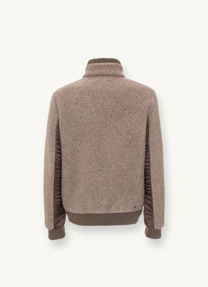 Wool cloth bomber jacket with nylon inserts - Image 6