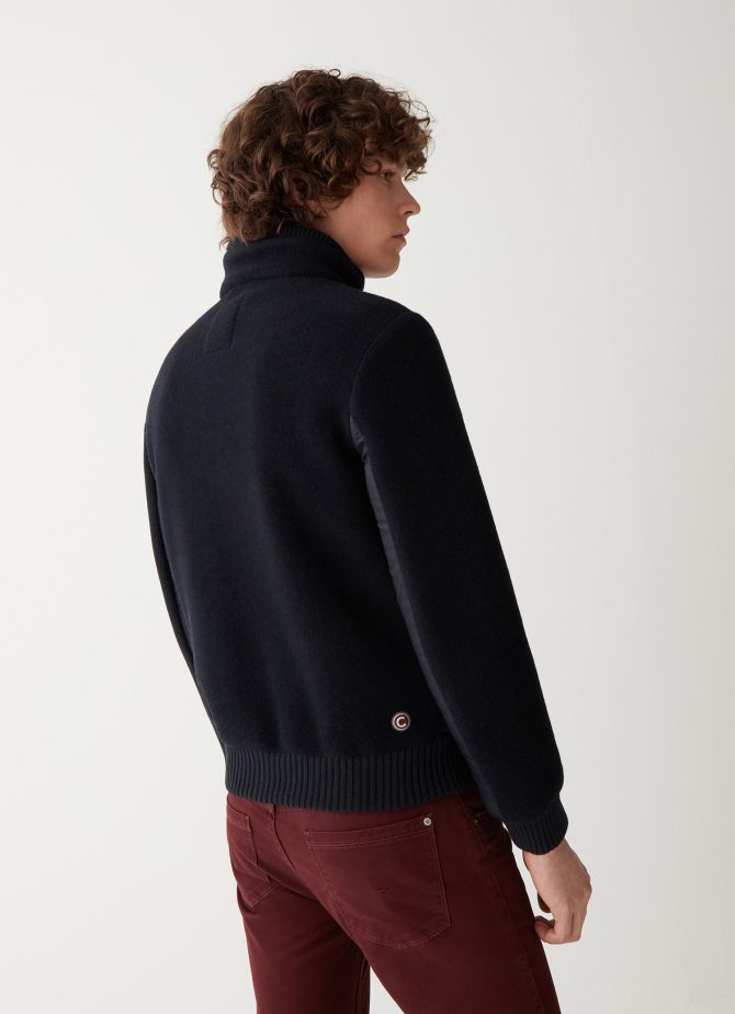 Wool cloth bomber jacket with nylon inserts - Image 3