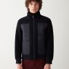 Wool cloth bomber jacket with nylon inserts - Image 2