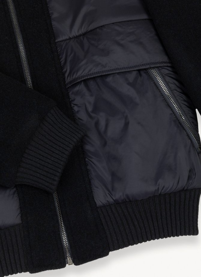 Wool cloth bomber jacket with nylon inserts - Image 6