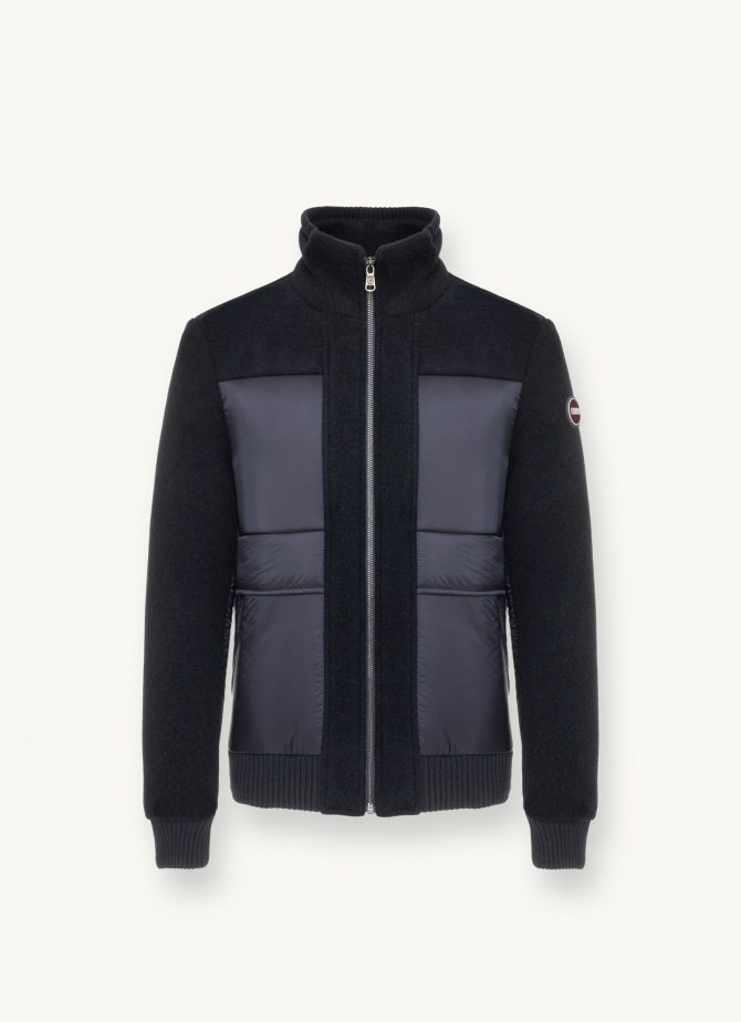 Wool cloth bomber jacket with nylon inserts - Image 4