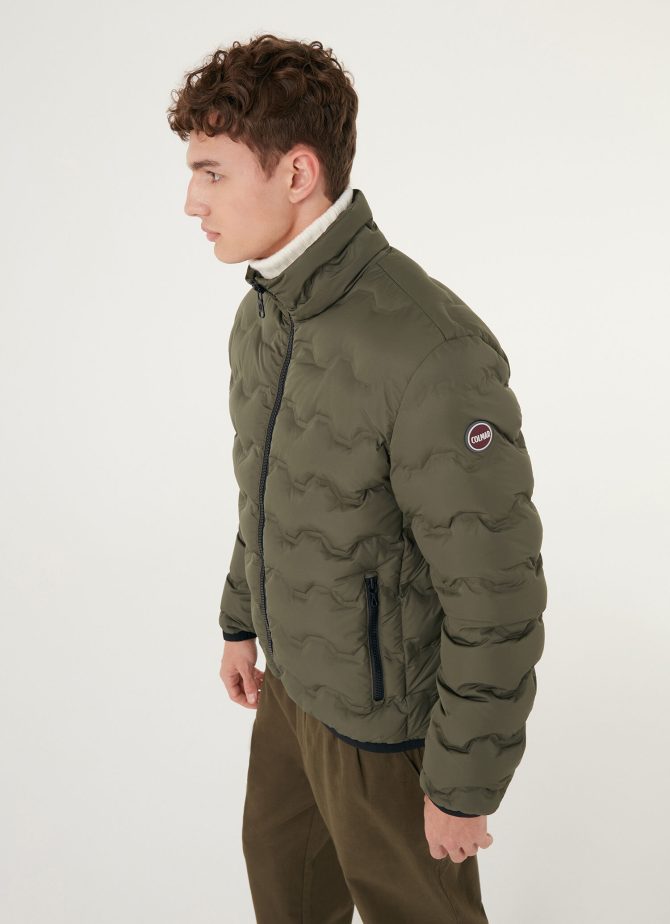Quilted-effect down jacket with canneté ribbon - Image 2
