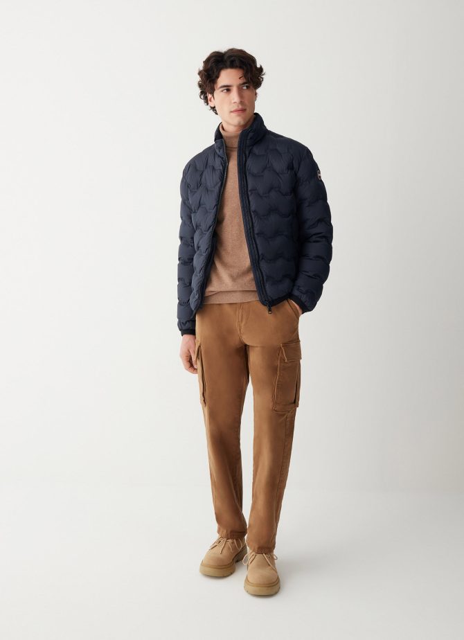 Quilted-effect down jacket with canneté ribbon - Image 2