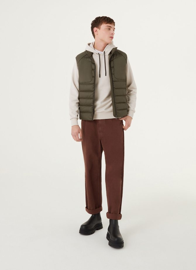 Down vest with double fabric