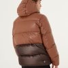 Down jacket with detachable hood in eco-leather - Image 3