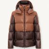 Down jacket with detachable hood in eco-leather - Image 4