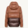 Down jacket with detachable hood in eco-leather - Image 5