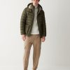 Medium length down jacket with detachable hood