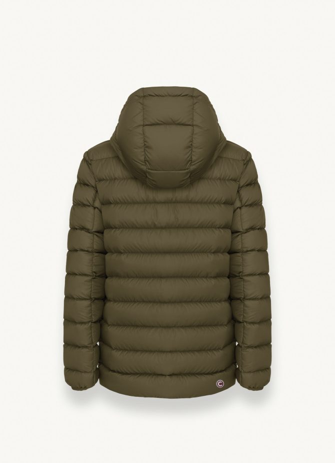 Medium length down jacket with detachable hood - Image 5