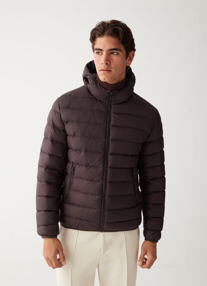 Sporty down jacket with fixed hood - Image 2