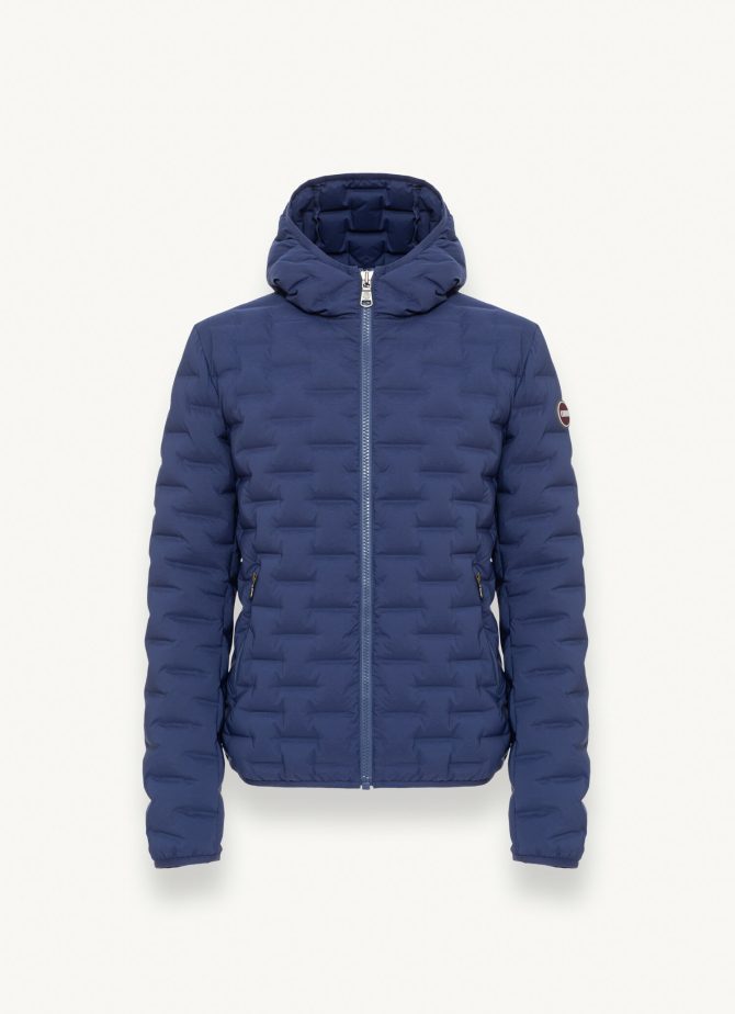 Quilted-effect down jacket with fixed hood - Image 4