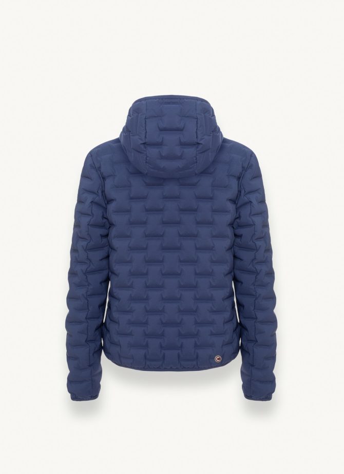 Quilted-effect down jacket with fixed hood - Image 5