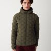 Quilted-effect down jacket with fixed hood - Image 3