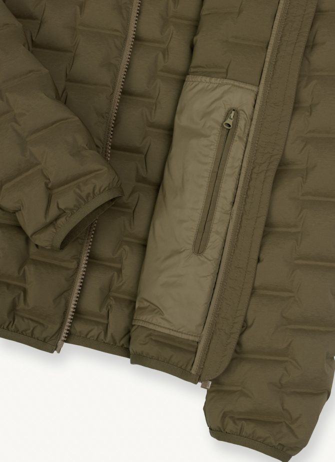 Quilted-effect down jacket with fixed hood - Image 6