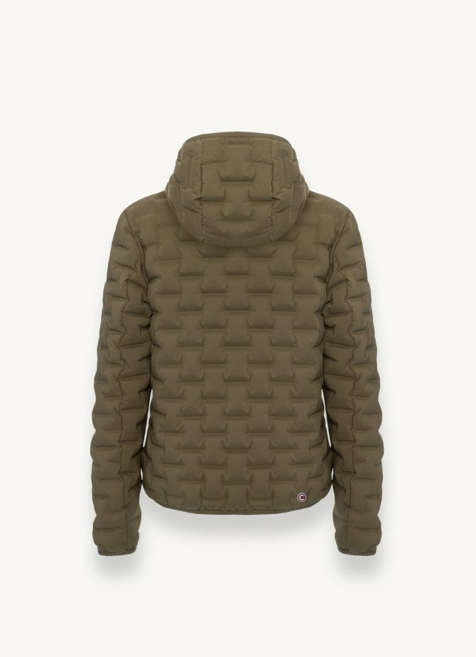 Quilted-effect down jacket with fixed hood - Image 5