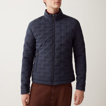 Quilted-effect down jacket without hood