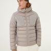 Down jacket with fixed hood in double fabric - Image 3