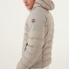 Down jacket with fixed hood in double fabric - Image 2