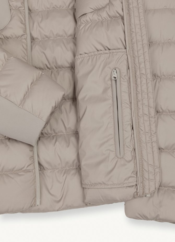 Down jacket with fixed hood in double fabric - Image 6