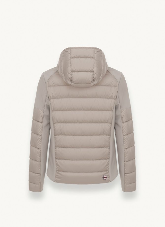 Down jacket with fixed hood in double fabric - Image 5