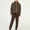 High collar padded soft-shell jacket