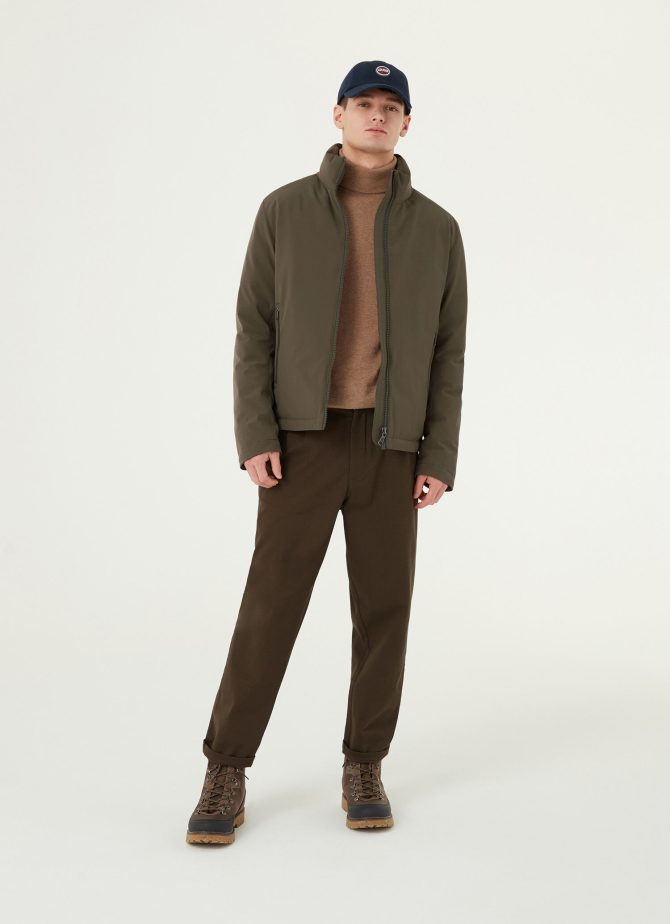 High collar padded soft-shell jacket