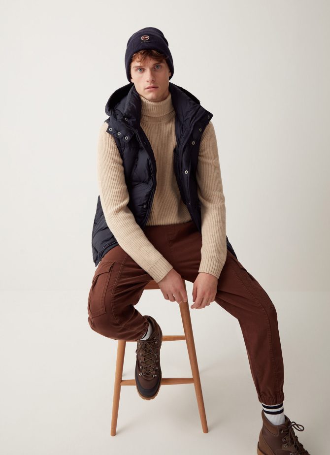 Oversized down vest with hood