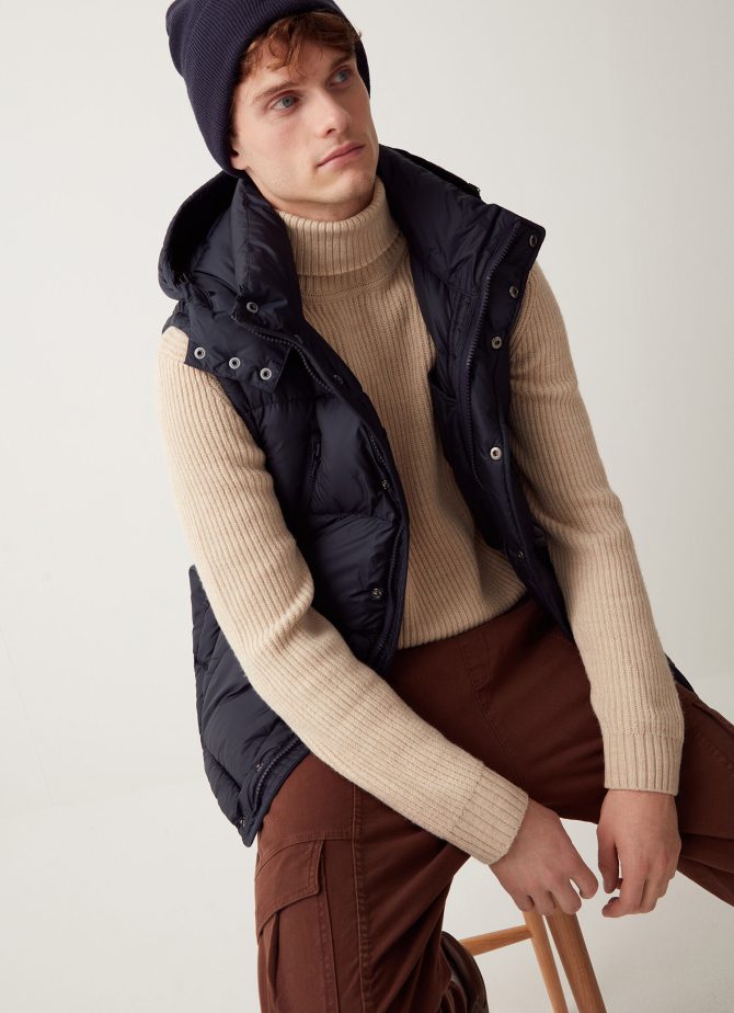 Oversized down vest with hood - Image 2