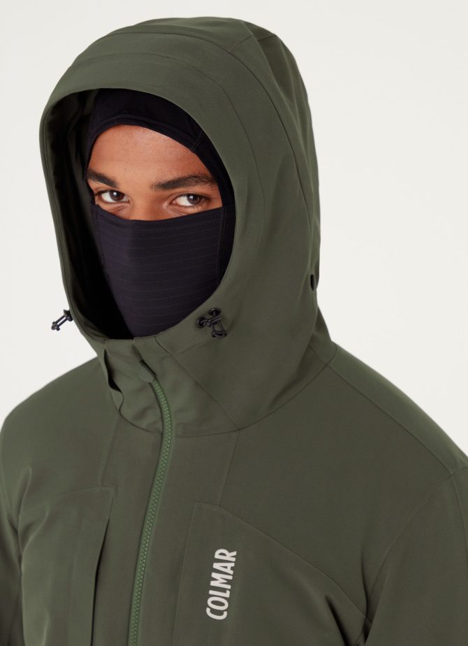 Two-way stretch ski jacket with balaclava