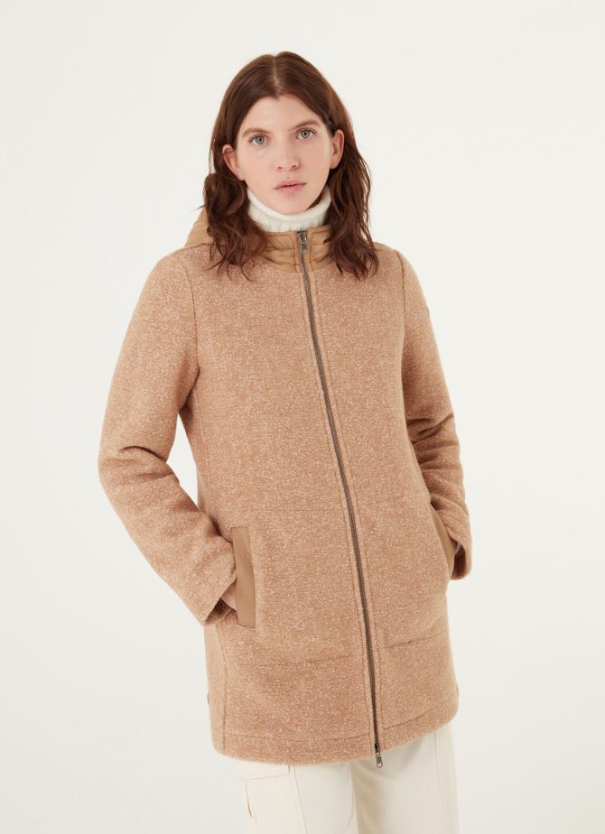 Hooded coat in woolen cloth - Image 2