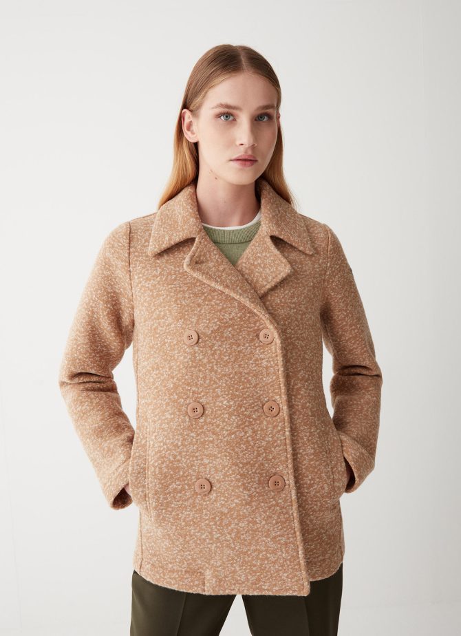 Double-breasted jacket in woolen cloth