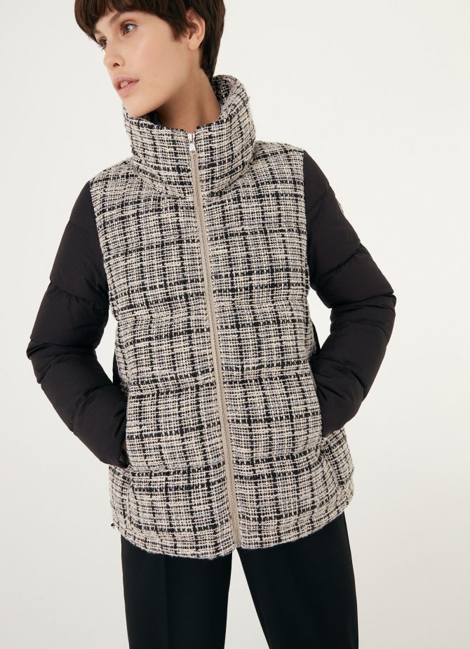 Quilted bouclé jacket with drawstring at the bottom - Image 2