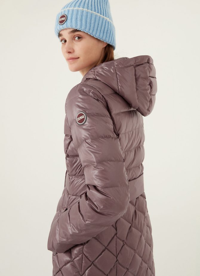 Iridescent diamond-patterned coat with buttons - Image 3