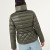 Iridescent diamond quilted jacket with drawstring - Image 3