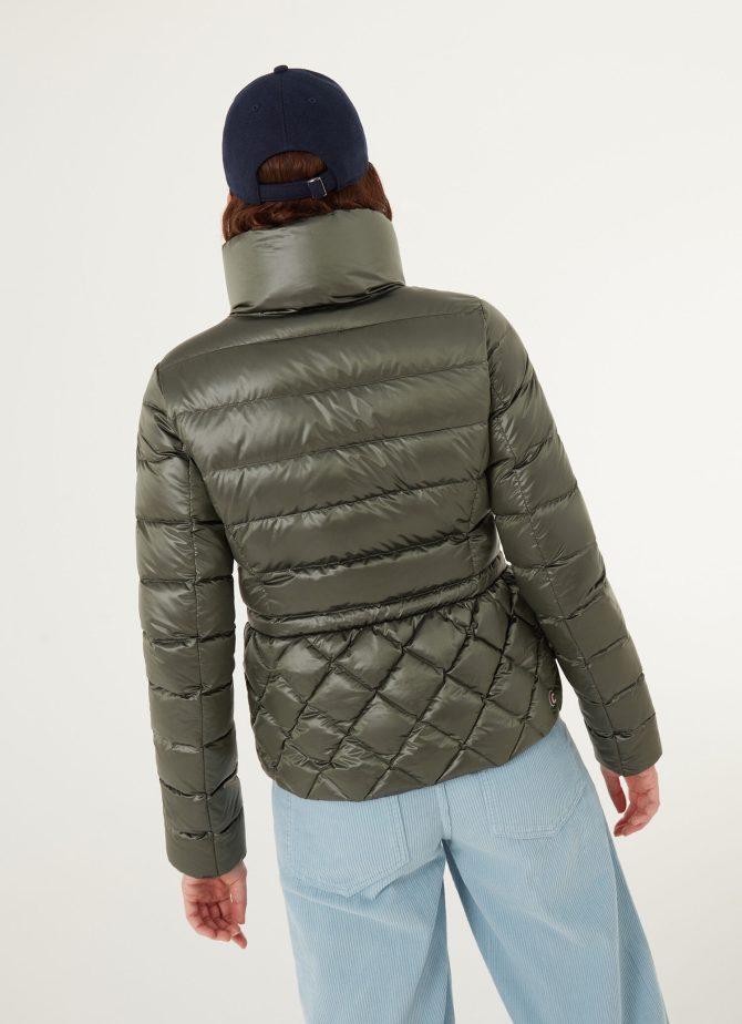 Iridescent diamond quilted jacket with drawstring - Image 3