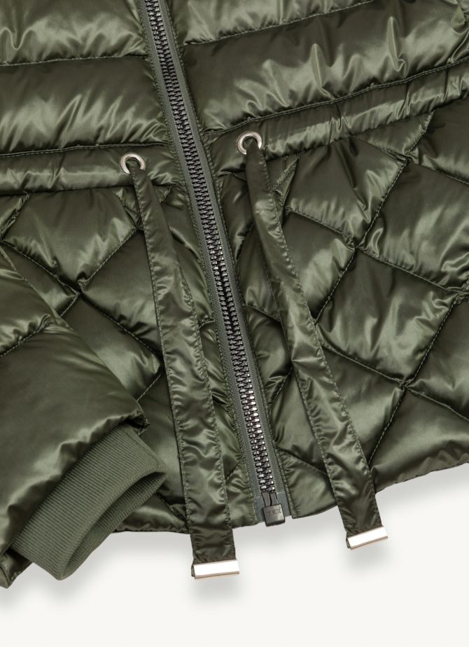 Iridescent diamond quilted jacket with drawstring - Image 6