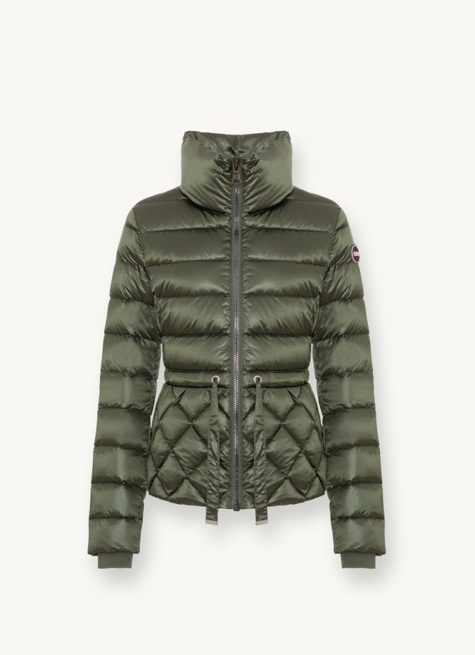 Iridescent diamond quilted jacket with drawstring - Image 4