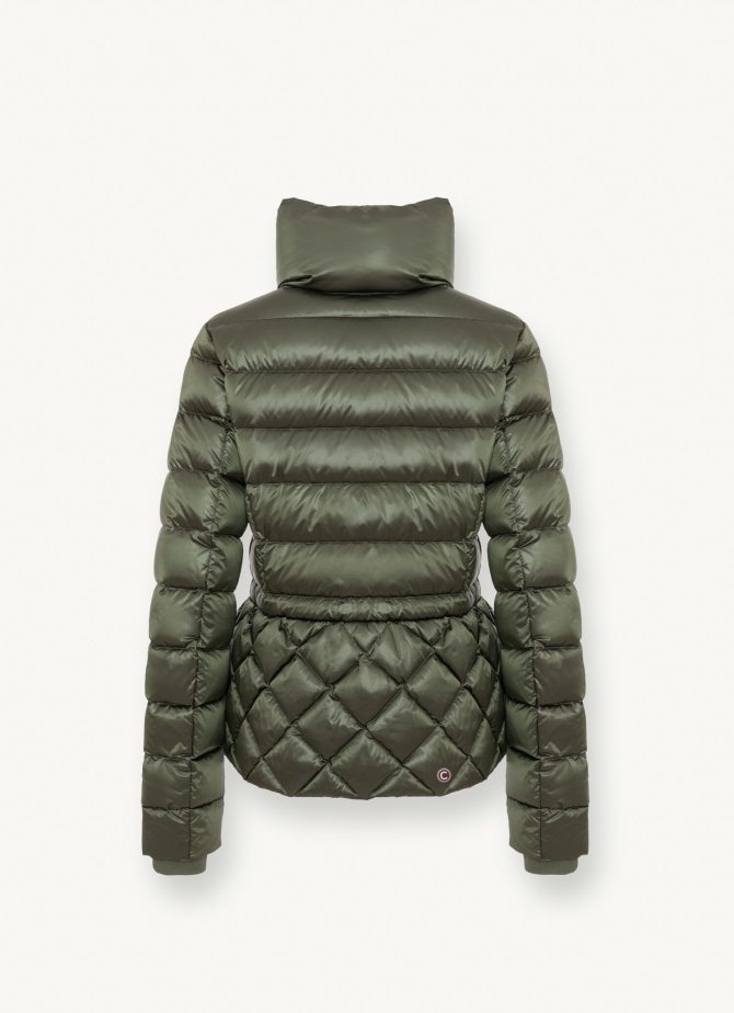 Iridescent diamond quilted jacket with drawstring - Image 5